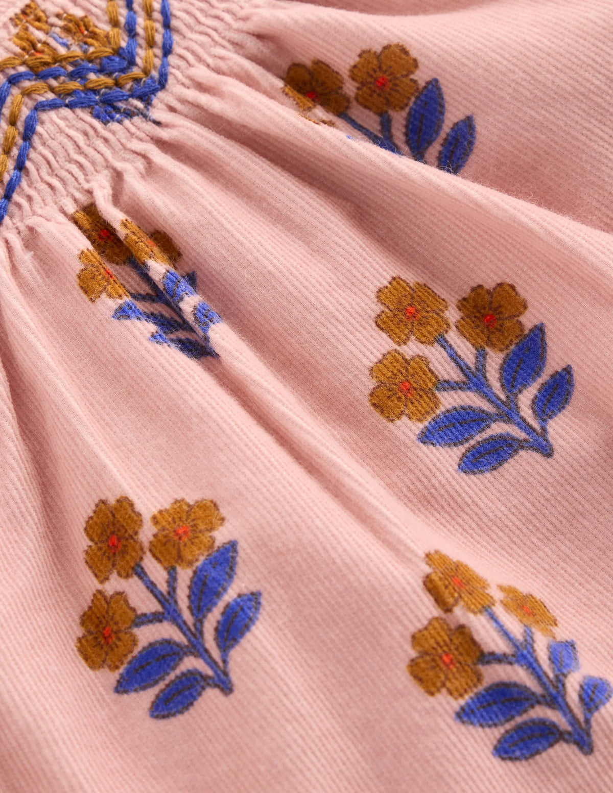 Woven Co-ord Play set-Pink Vintage Woodblock