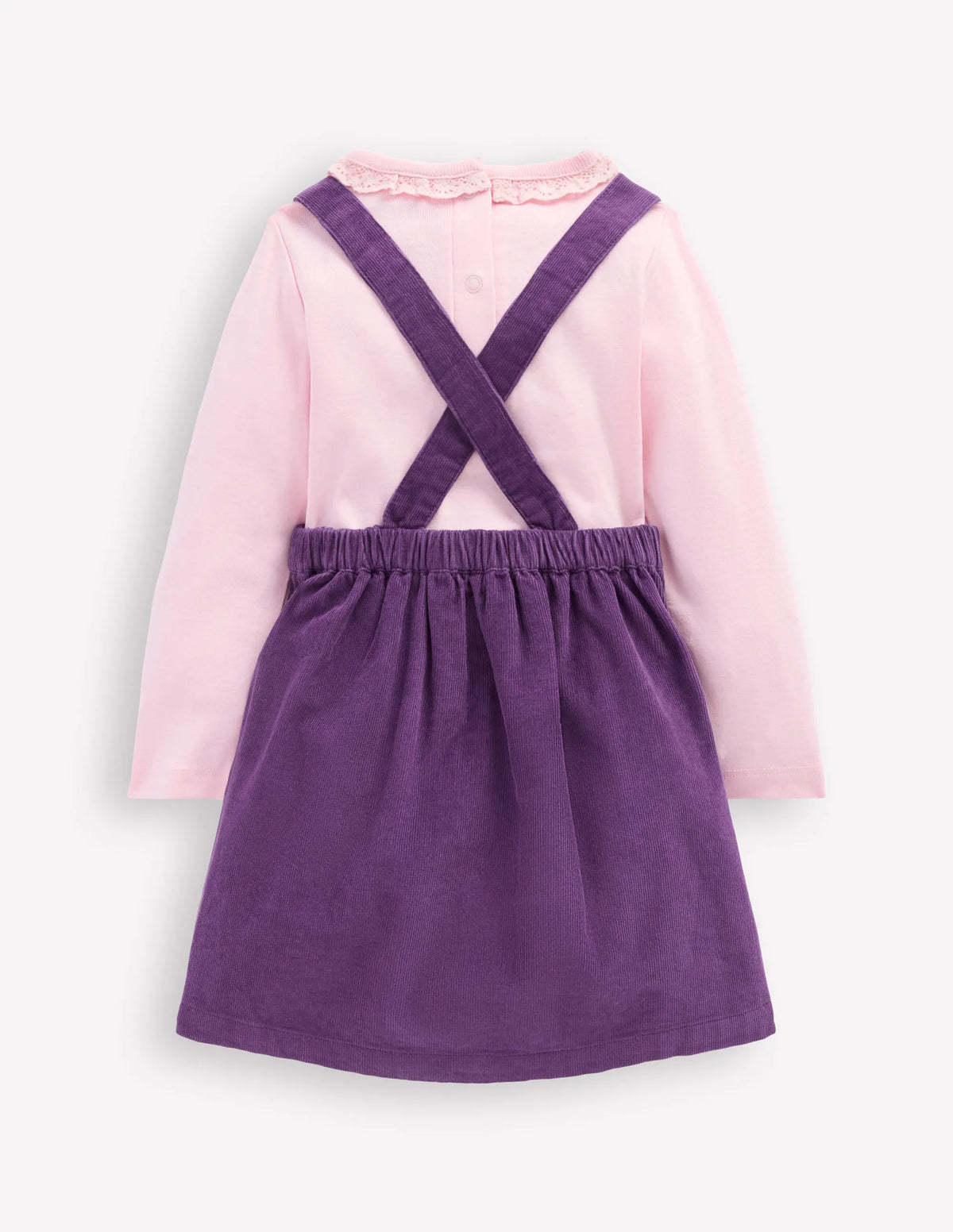 Embroidered Woven Pinnie Set-Mystic Purple