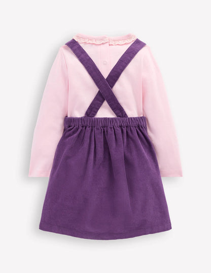 Embroidered Woven Pinnie Set-Mystic Purple