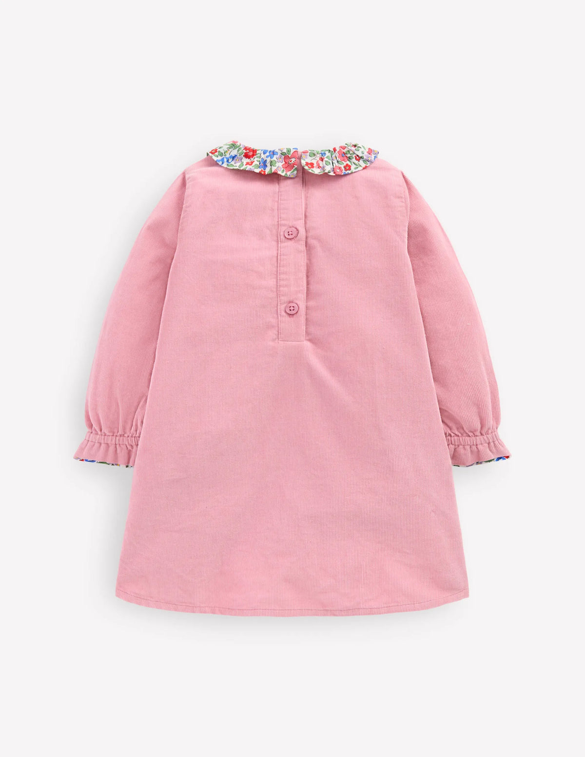Frill Neck Woven Dress-Rose Pink