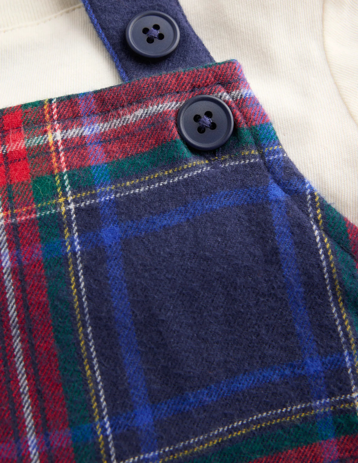 Front Pocket Romper Set-Navy Check