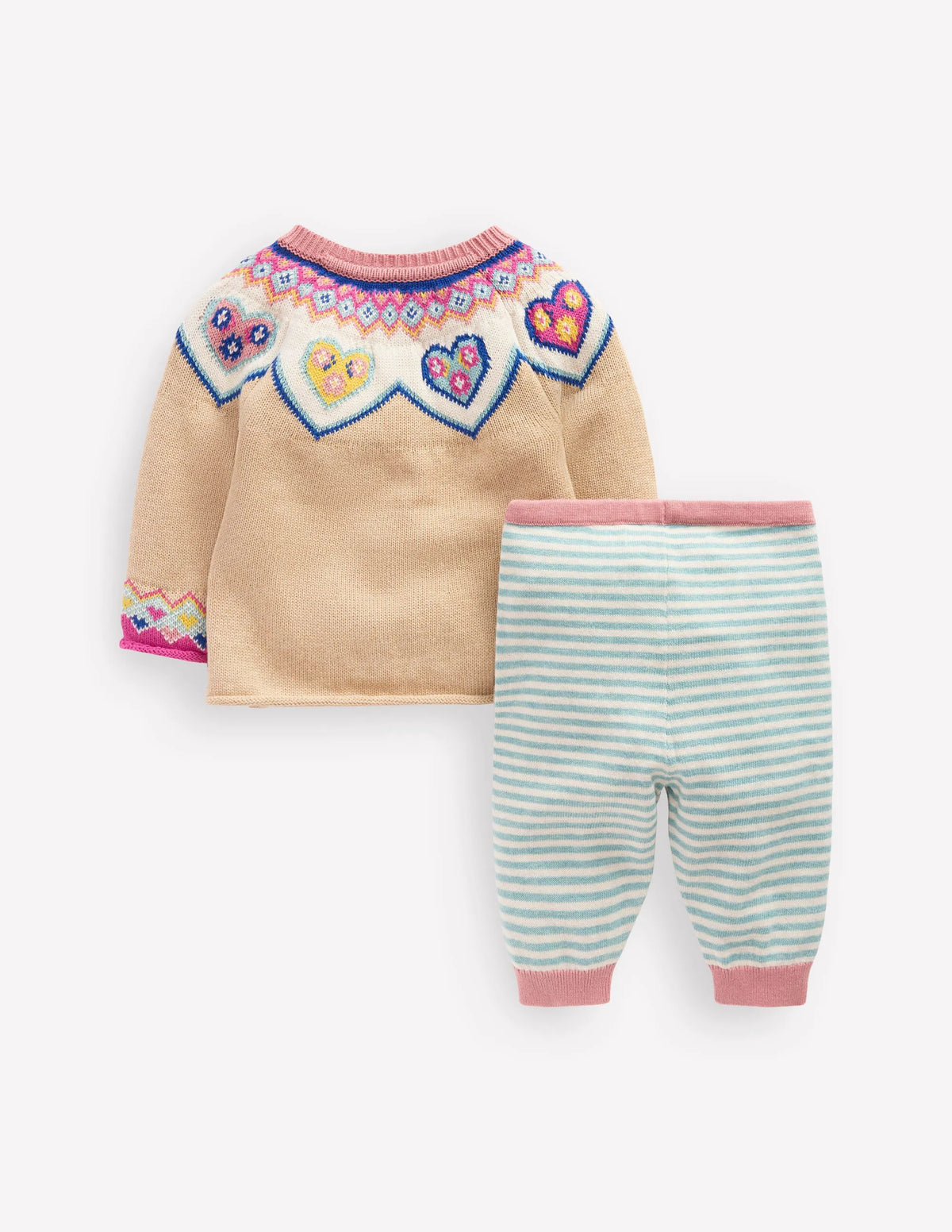 Knitted Play Set-Oatmeal Hearts