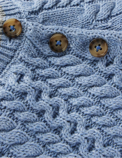 Cable Knitted Play Set-Glacier Blue Marl