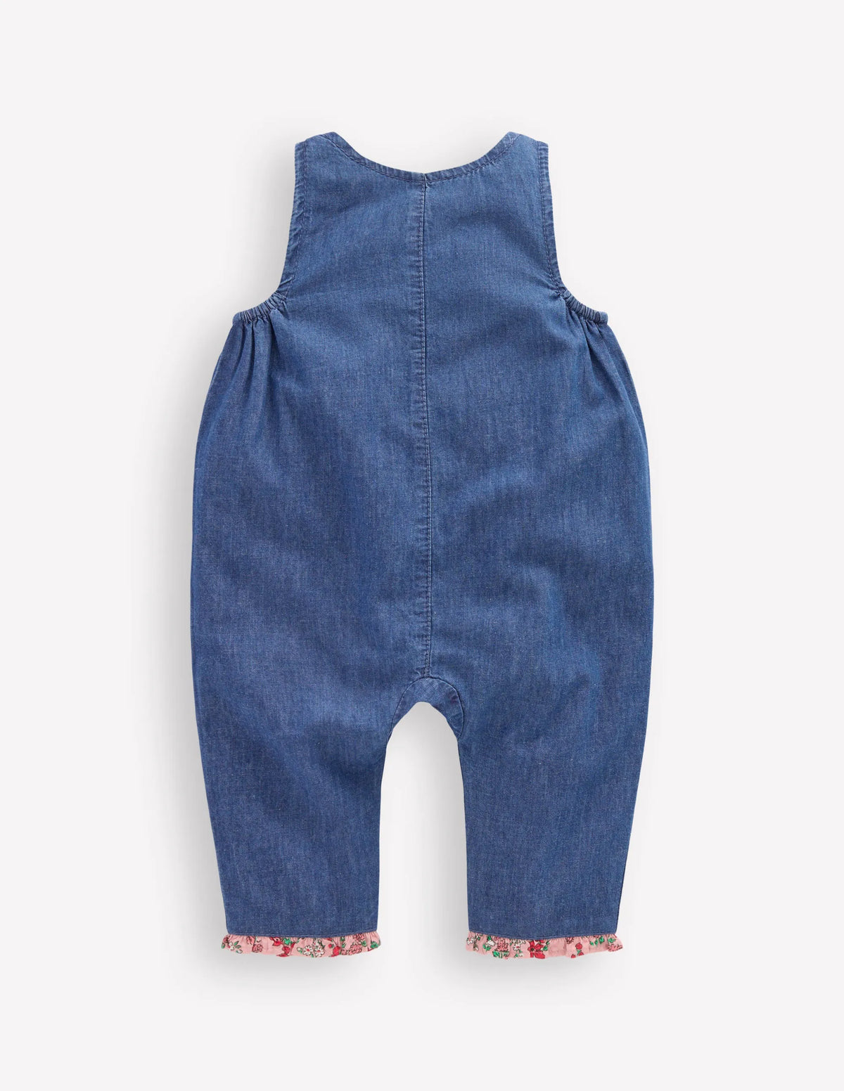 Chambray Romper-Chambray Floral Hearts