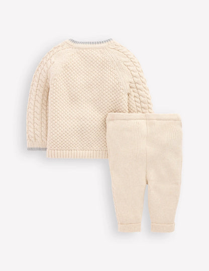 Cable Knitted Play Set-Oatmeal Marl