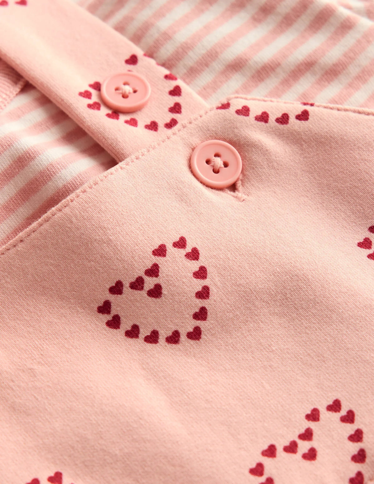 Jersey Overalls Set-Pink Hearts