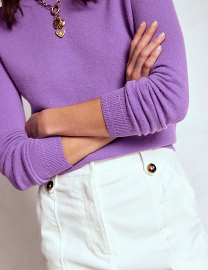 Eva Cashmere Crew Neck Sweater-Purple Topaz