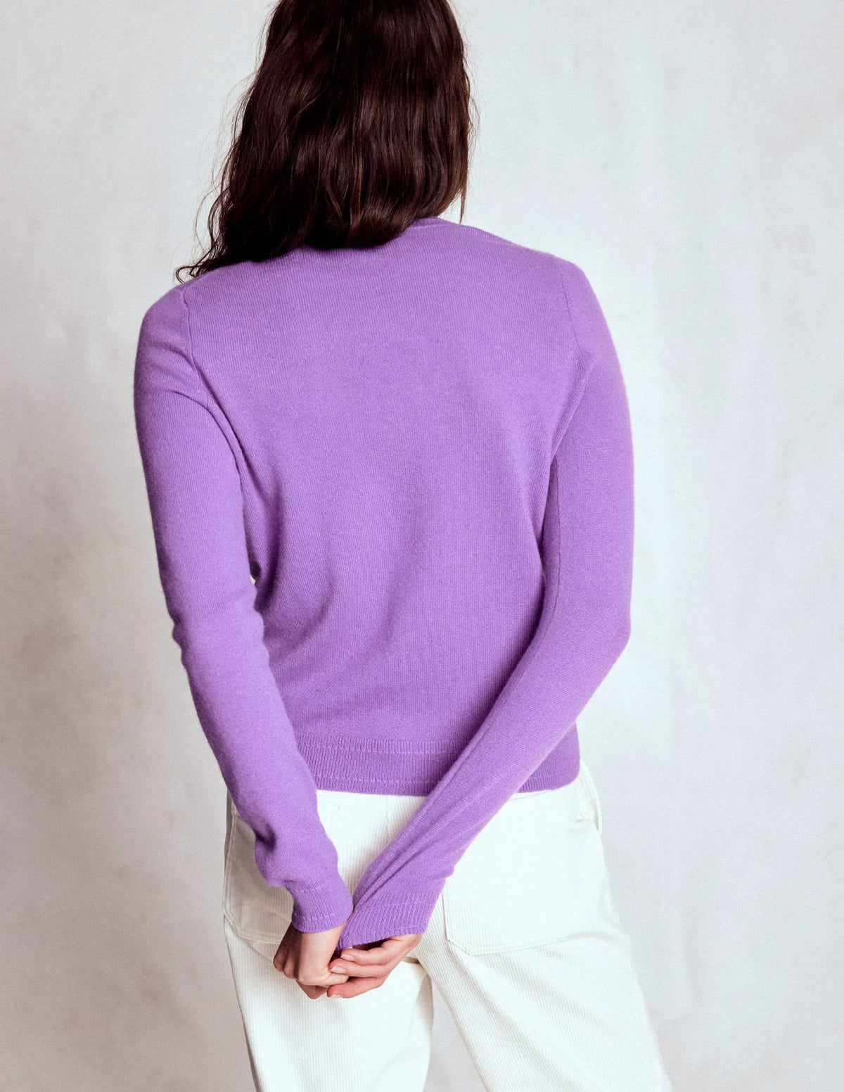 Eva Cashmere Crew Neck Sweater-Purple Topaz