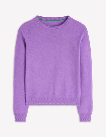 Eva Cashmere Crew Neck Sweater-Purple Topaz