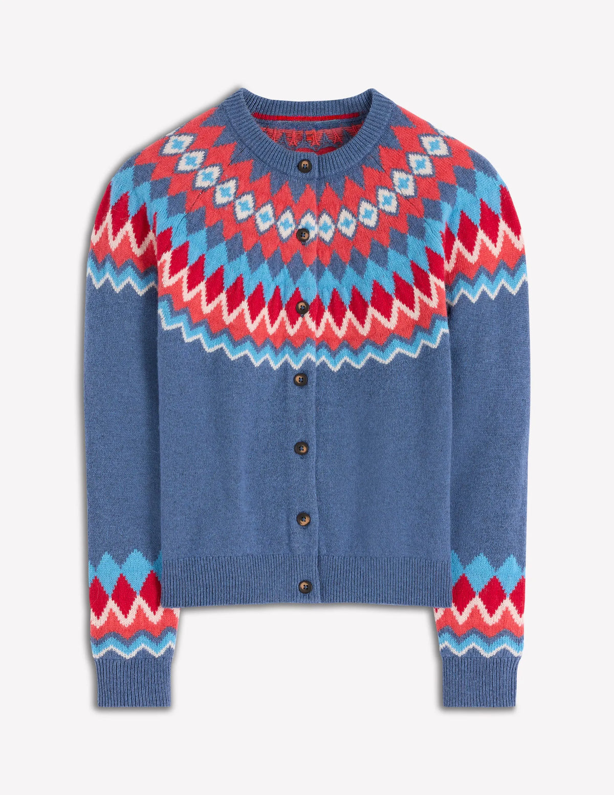 Edie Fair Isle Cardigan-Blue Fair Isle