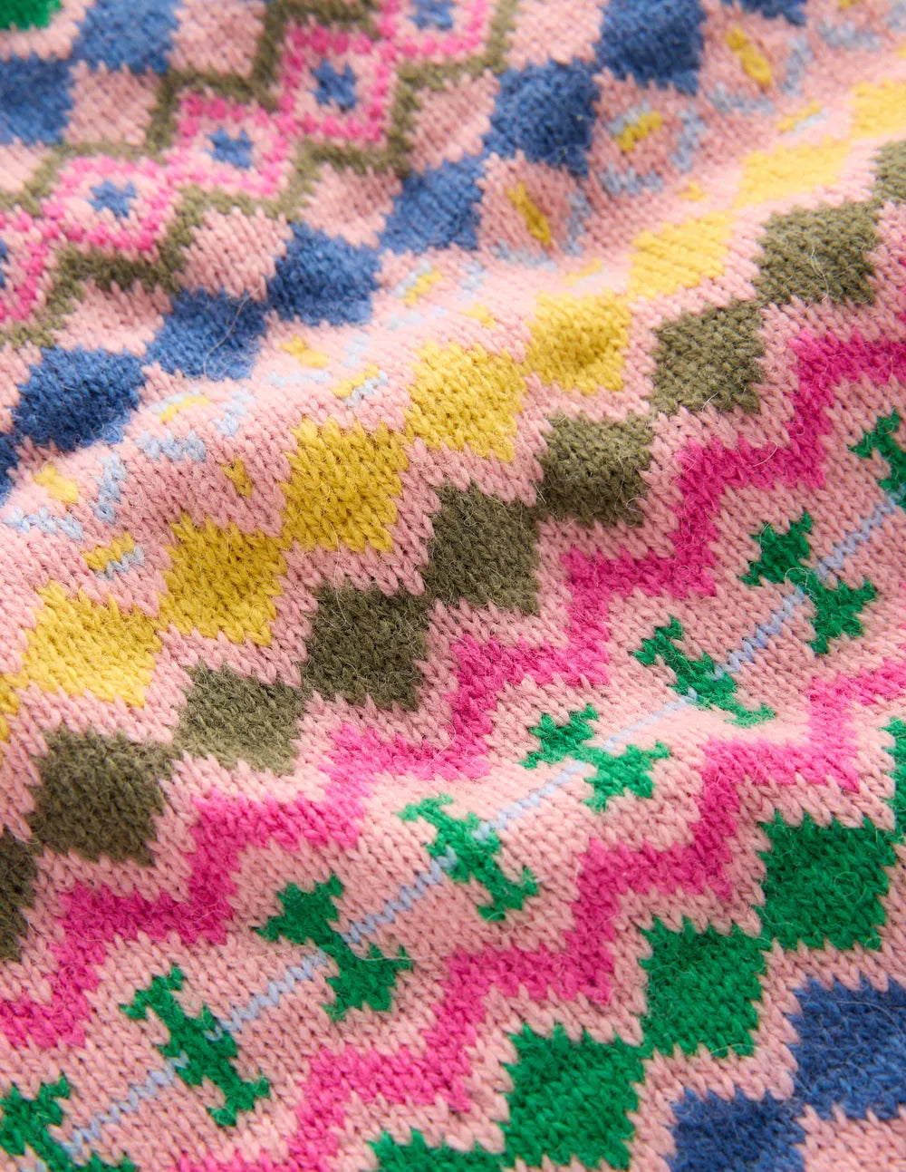 Edie Fair Isle Sweater-Pink, Geo Fair Isle