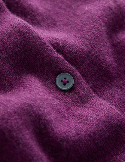 Eva Cashmere Crew Cardigan-Plum Melange