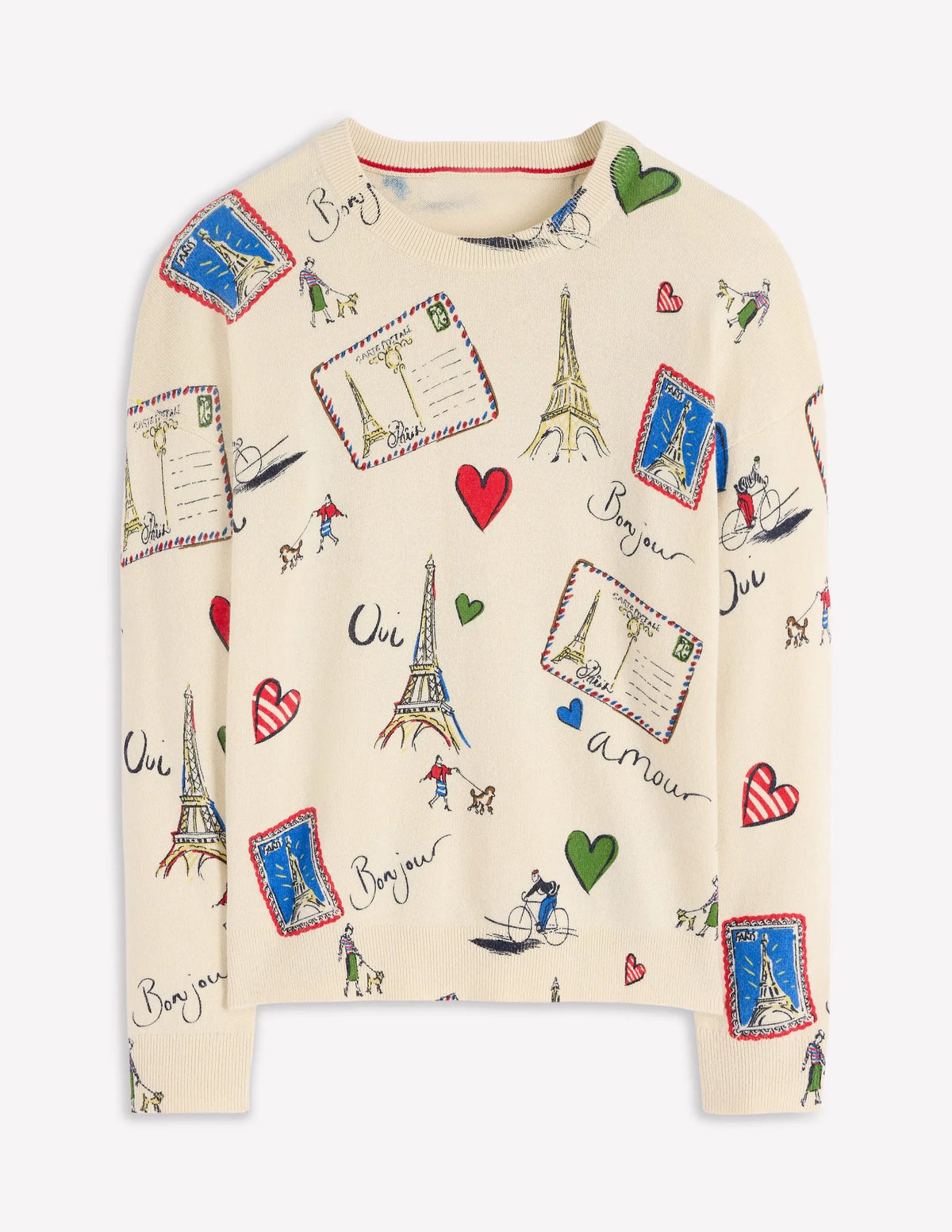 Natasha Novelty Sweater-Ivory, Postcard from Paris