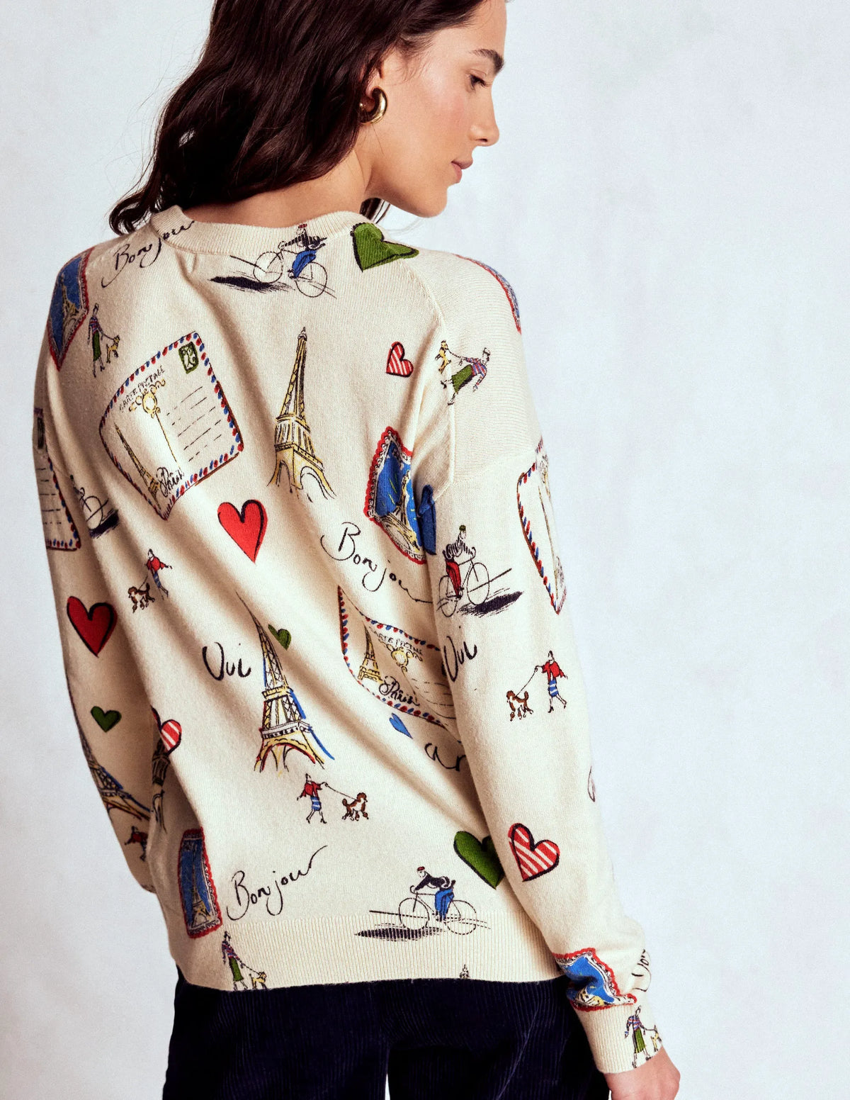 Natasha Novelty Sweater-Ivory, Postcard from Paris