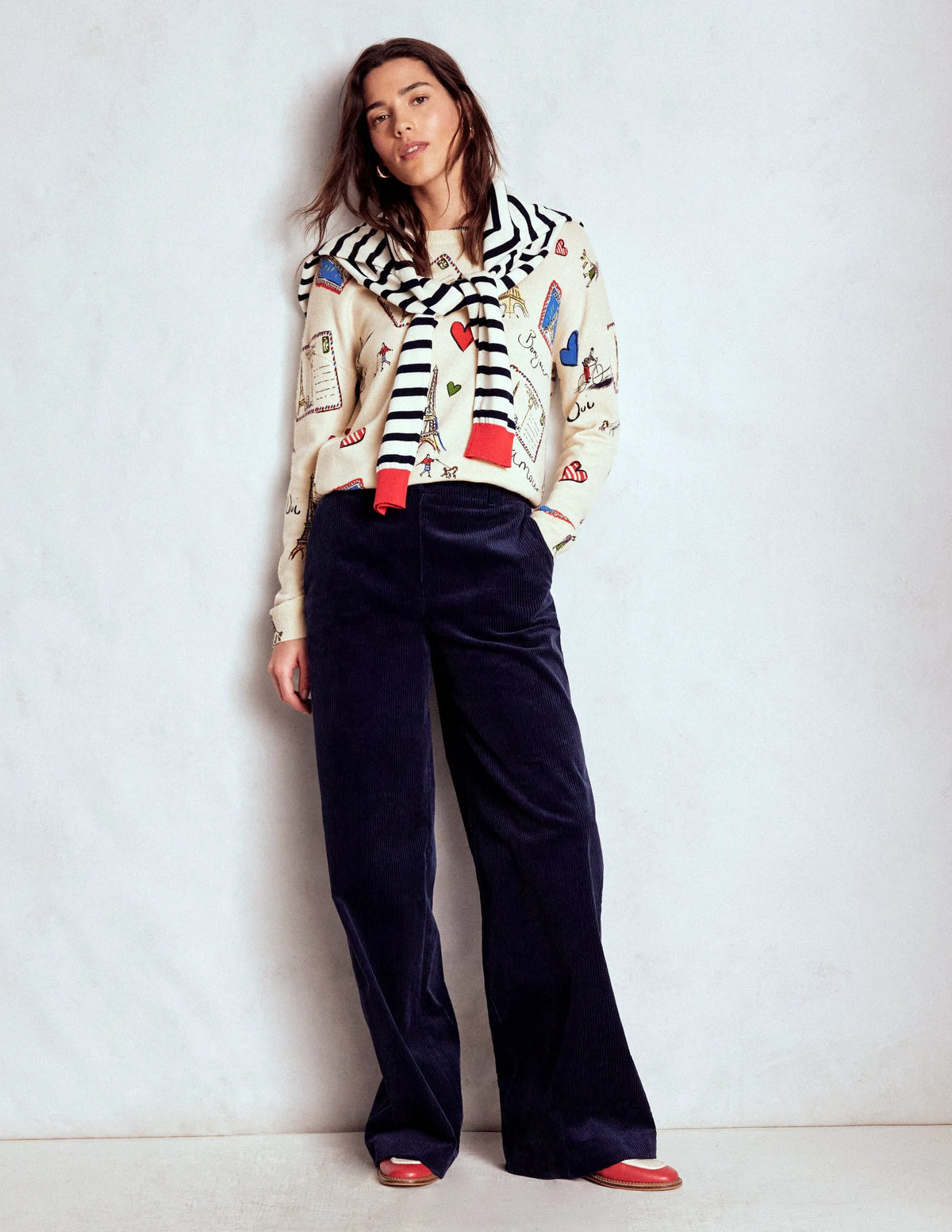 Natasha Novelty Sweater-Ivory, Postcard from Paris