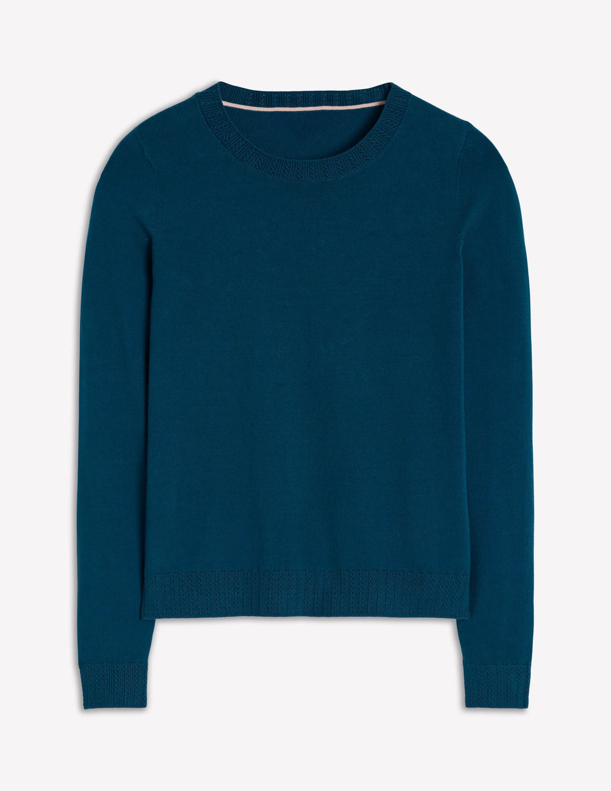 Emilia Cotton Crew Sweater-Harbour Blue