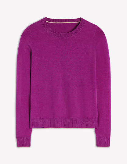 Emilia Cotton Crew Sweater-Regal Purple