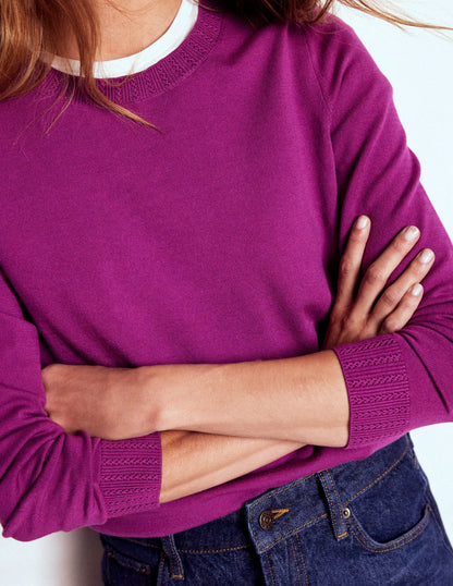 Emilia Cotton Crew Sweater-Regal Purple