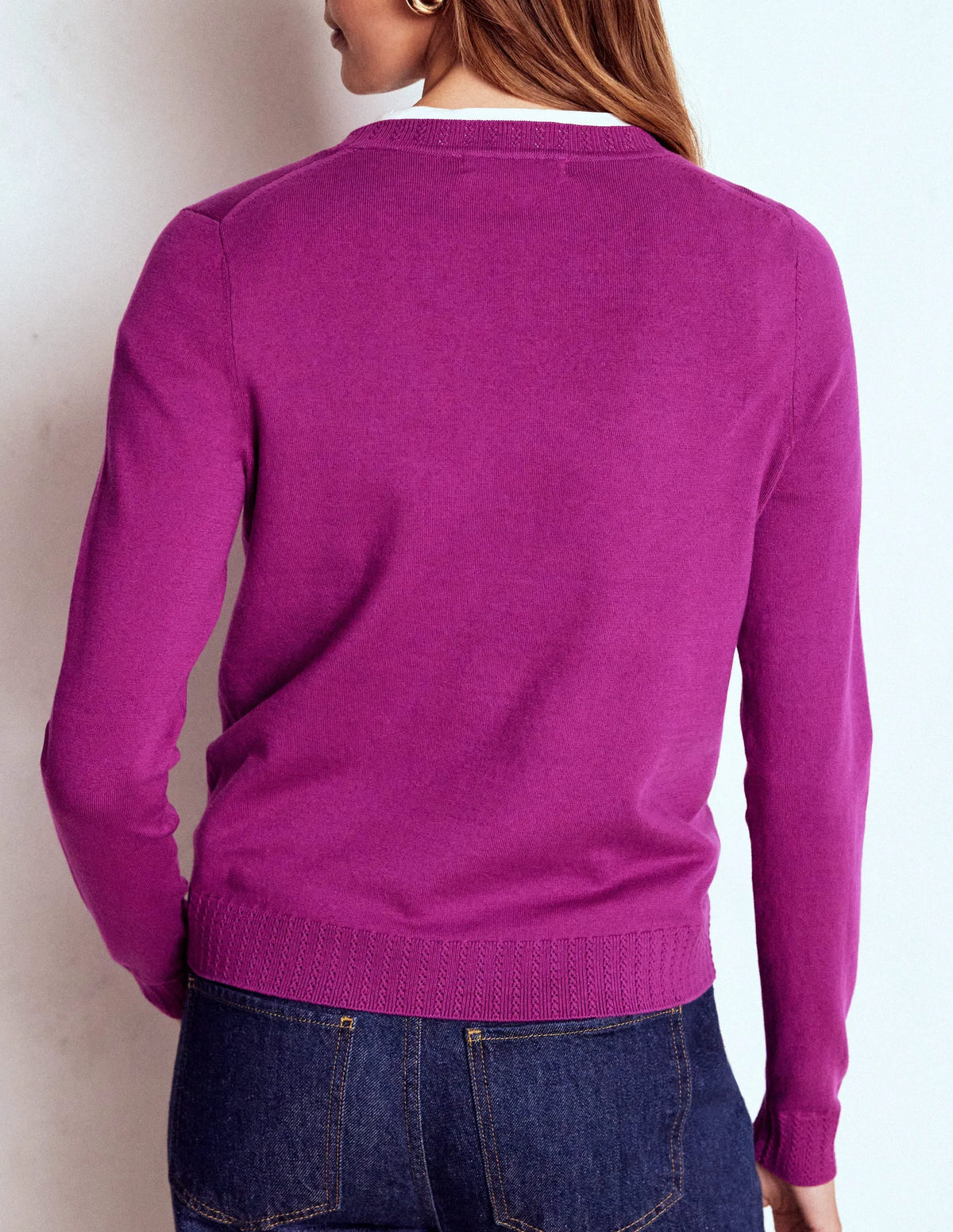 Emilia Cotton Crew Sweater-Regal Purple