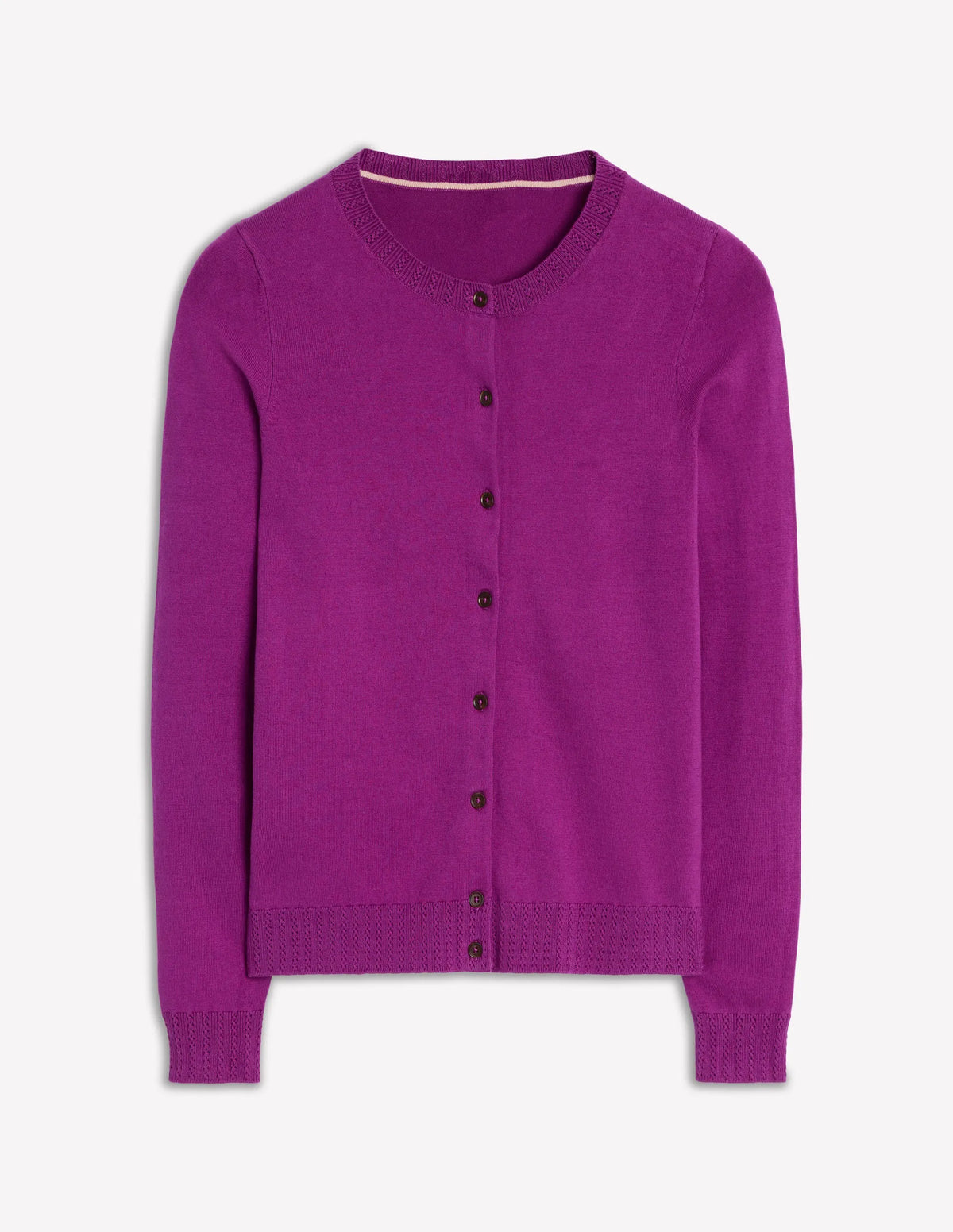 Emilia Cotton Crew Cardigan-Regal Purple