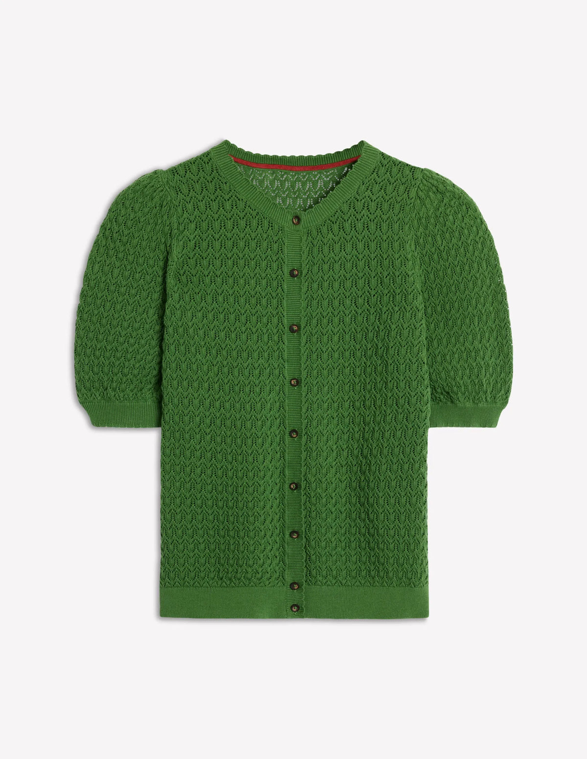 Dot Pointelle Cardigan-Iguana Green