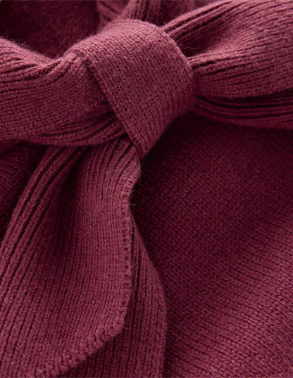 Knitted Bow Sweater-Deep Wisteria