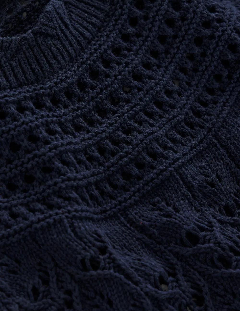 Crochet Mix Stitch Sweater-Navy
