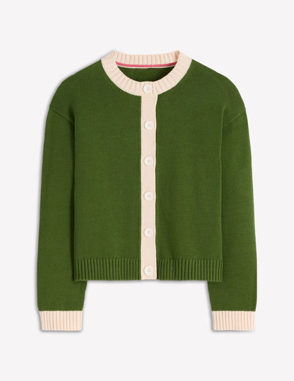 Jemma Chunky Cotton Cardigan-Promenade Green