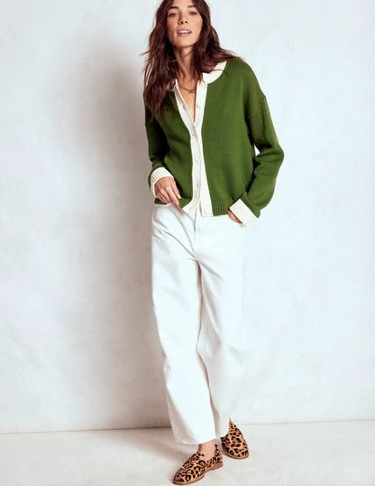 Jemma Chunky Cotton Cardigan-Promenade Green