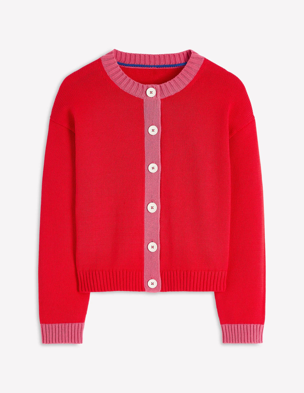 Jemma Chunky Cotton Cardigan-Poppy Red