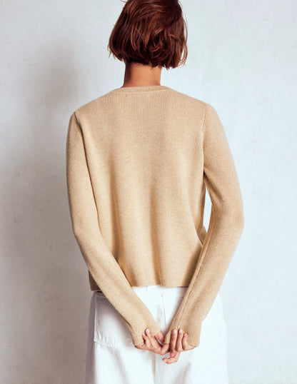 Knitted Bow Cardigan-Chinchilla Melange