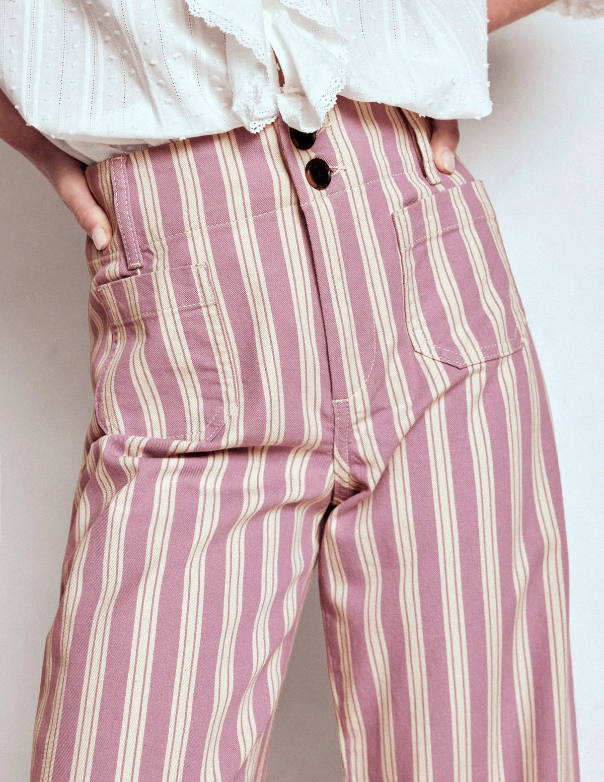 Primrose Patch Pocket Pants-Lilac Tram Stripe