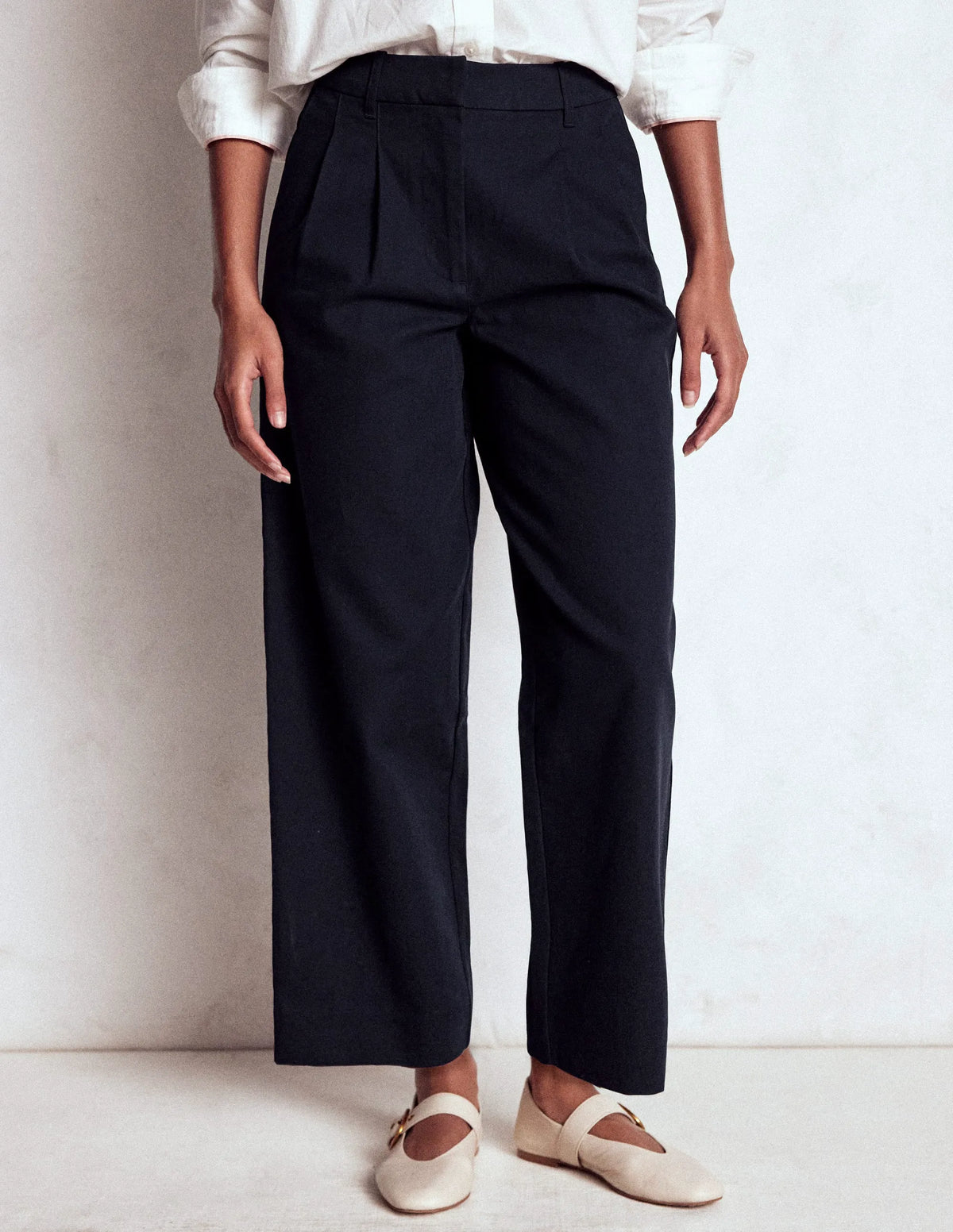 Bloomsbury Cotton Pants-NAVY