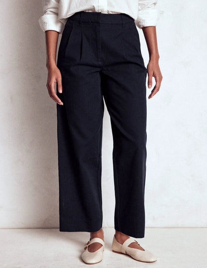 Bloomsbury Cotton Pants-NAVY