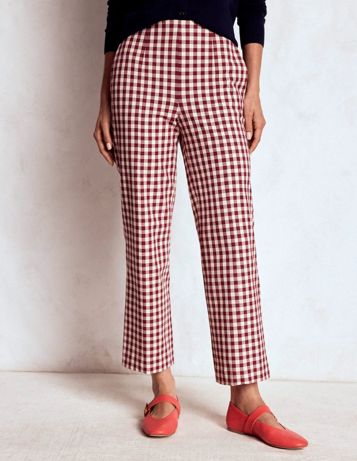 Smart 7/8 Pants-Chestnut Gingham