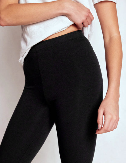 High Rise Jersey Leggings-Black