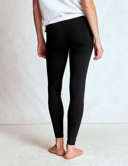 High Rise Jersey Leggings-Black