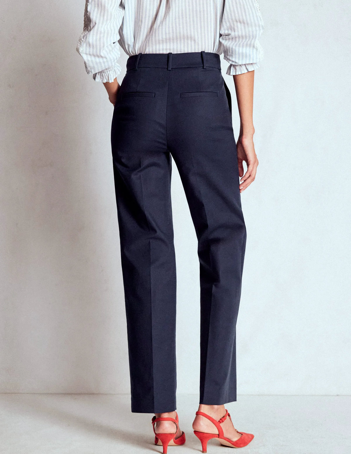 Canonbury Cotton Pants-Navy