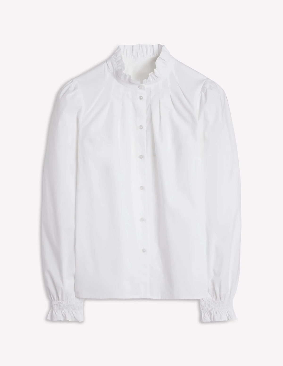 Lorna Pleated Cotton Top-White