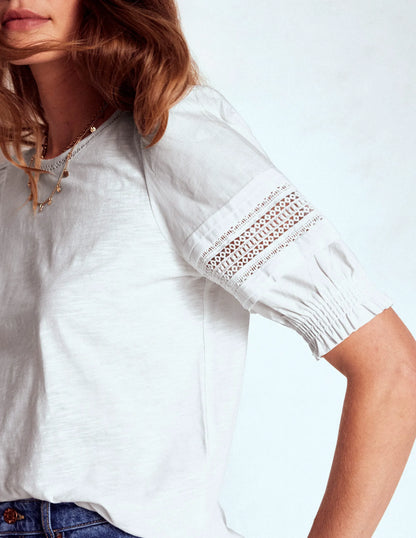 Lottie Puff Sleeve Top-White