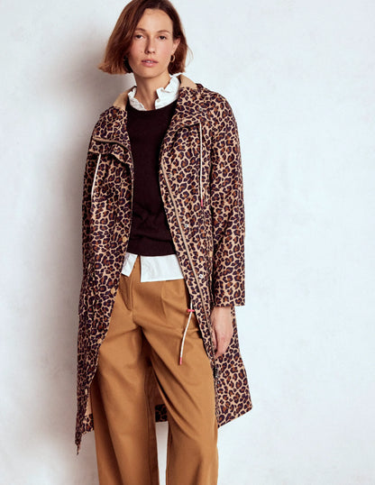 Longline Rain Mac-Multi, Cheetah Spot
