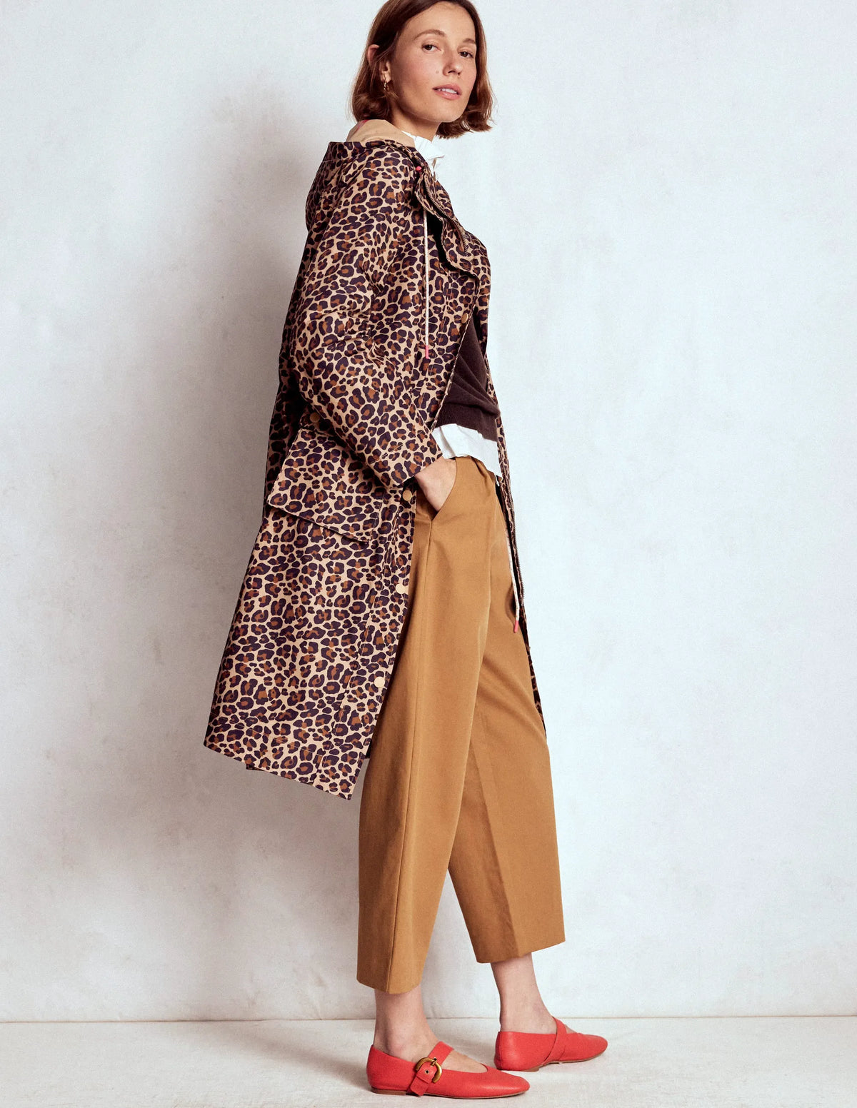 Longline Rain Mac-Multi, Cheetah Spot