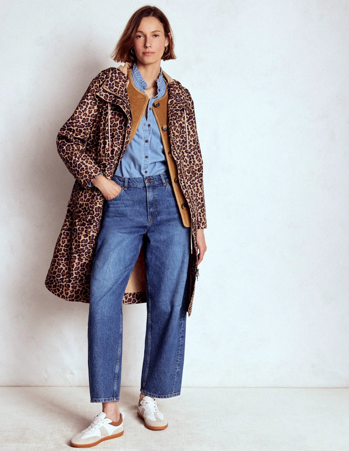 Longline Rain Mac-Multi, Cheetah Spot
