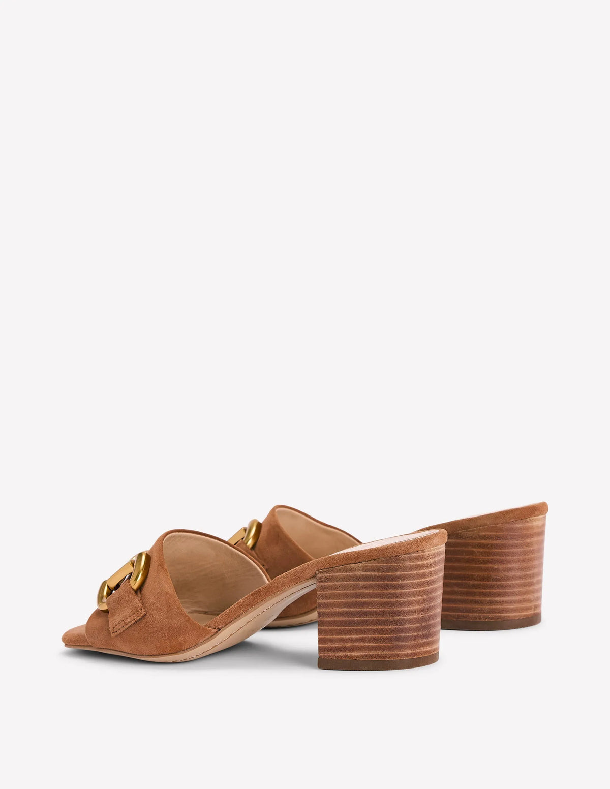Iris Snaffle Heeled Mules-Tan