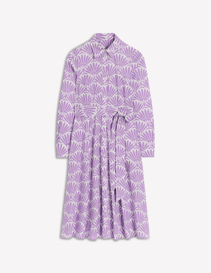 Amy Cotton Midi Shirt Dress-Pretty Violet, Deco Palm