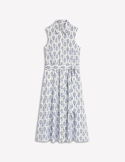 Amy Sleeveless Shirt Dress-Ivory, Tennis