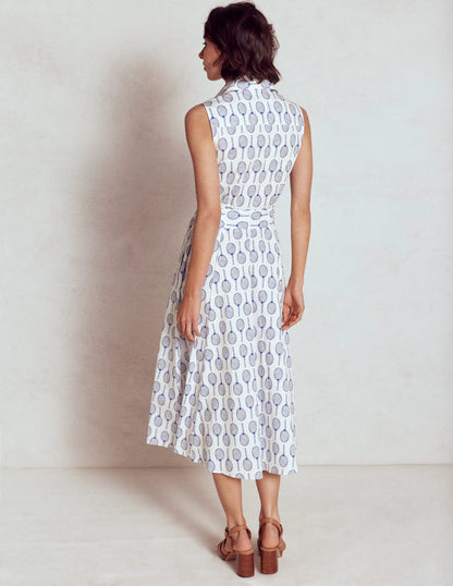 Amy Sleeveless Shirt Dress-Ivory, Tennis