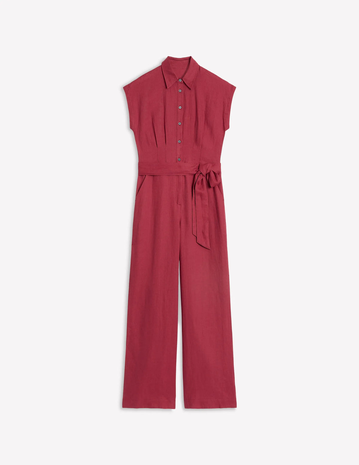 Colette Linen Jumpsuit-Terracotta Red