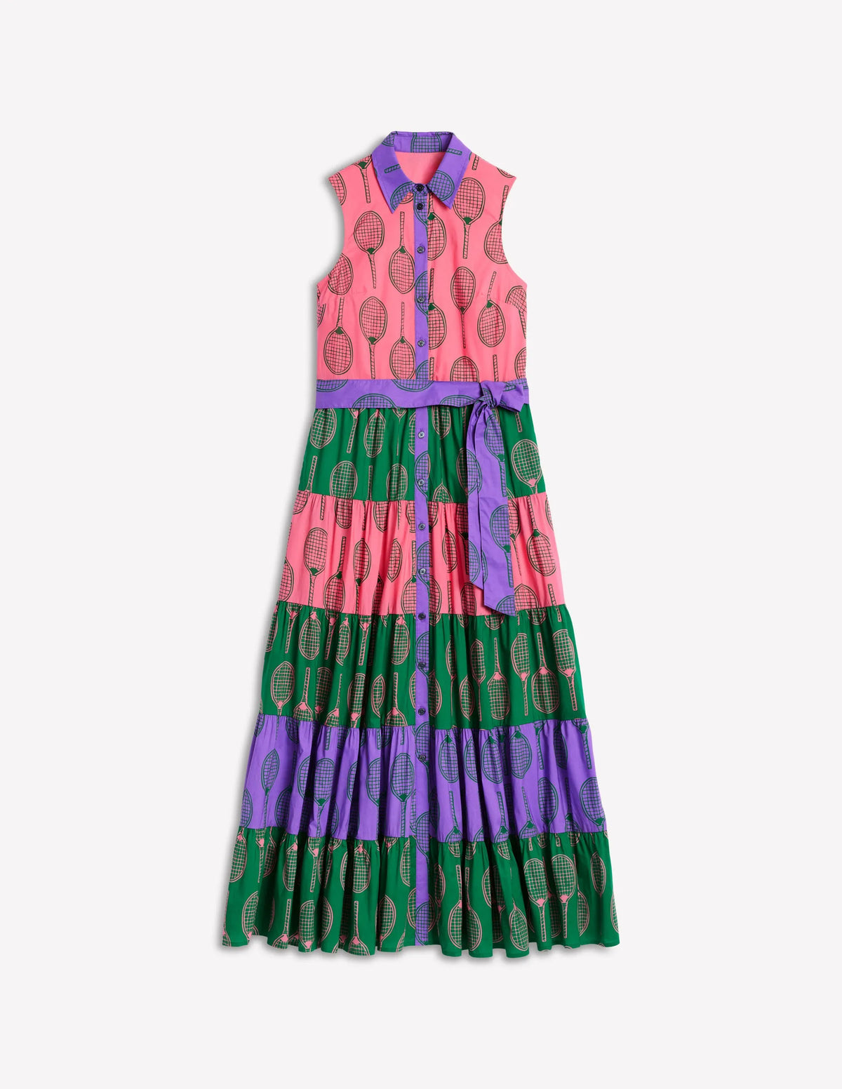 Multi Tiered Shirt Dress-Multi, Tennis