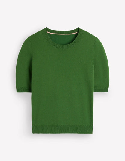 Emilia Cotton Crew T-shirt-Promenade Green